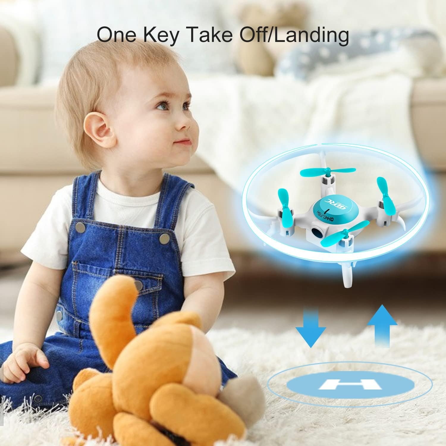 4DRC V5 Mini Drone for Kids with LED BlueGreen Light Remote Control Drone for Beginners, Hobby RC Quadcopter,360 Flips,Altitude Hold, Headless Mode,Easy to fly Kids Gifts Toys for Boys and Girls,Blue