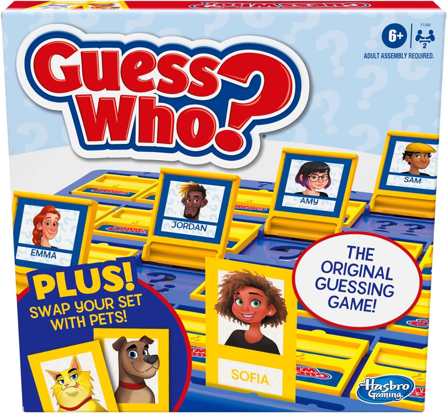 Hasbro Gaming Guess Who? Board Game, with People and Pets Cards, The Original Guessing Game for Kids, Great Holiday, Ages 6 and Up (Amazon Exclusive)